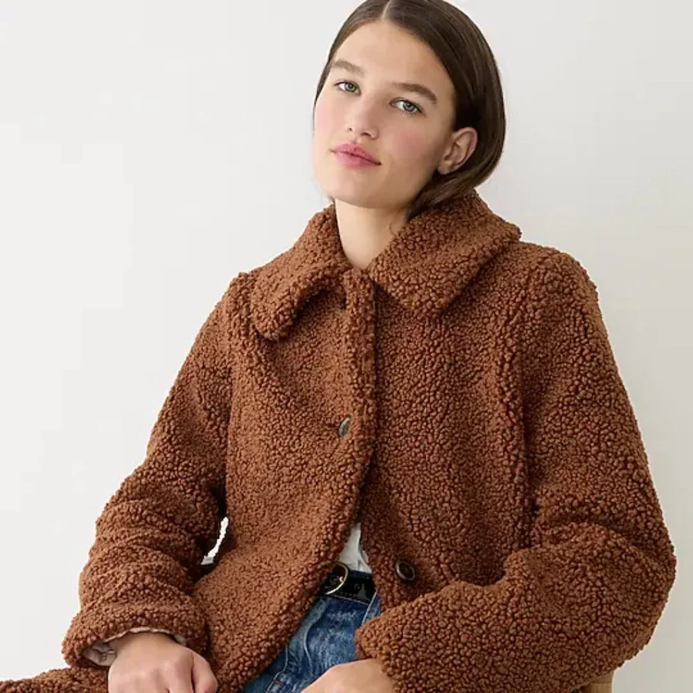 J. Crew Teddy Sherpa Lady Topcoat NWT Size M